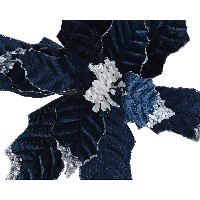 Foto van Everlands - poinsettia polyester d34h10 cm a2 kerst