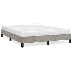 Foto van The living store bedframe - fluweel - lichtgrijs - 193 x 143 x 25 cm - geschikt voor 140 x 190 cm matras -