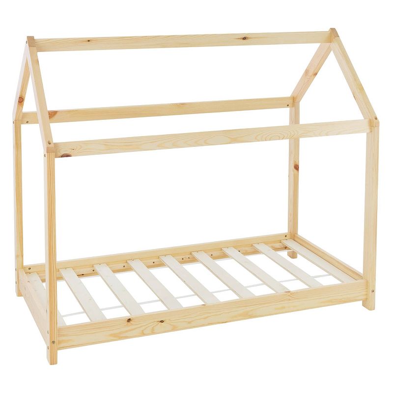 Foto van Kinderbed met dak en lattenbodem 70x140 cm white pine ml design