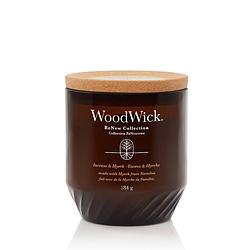 Foto van Woodwick geurkaars medium - renew - incense & myrrh - 9.5 cm / ø 8 cm