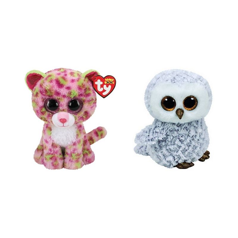 Foto van Ty - knuffel - beanie boo's - lainey leopard & owlette owl