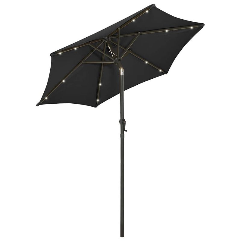 Foto van The living store parasol - zwart en donkergrijs - 200 x 211 cm - inklapbaar en draagbaar - uv-beschermend - aluminium