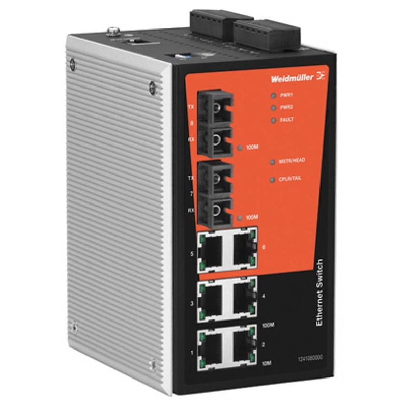 Foto van Weidmüller ie-sw-pl08mt-6tx-2st industrial ethernet switch