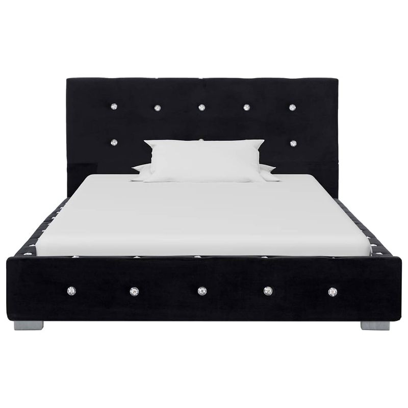 Foto van The living store bedframe klassiek - bedframe - 214.5 x 104 x 64 cm - zwart - gepoedercoat ijzeren frame