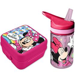 Foto van Disney minnie mouse lunchbox set voor kinderen - 2-delig - roze - kunststof - lunchboxen