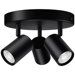 Foto van Wiz 8719514554535 imageo wiz spots 3x5w b 22-65k rgb rd led-plafondlamp gu10 energielabel: f (a - g) 15 w zwart