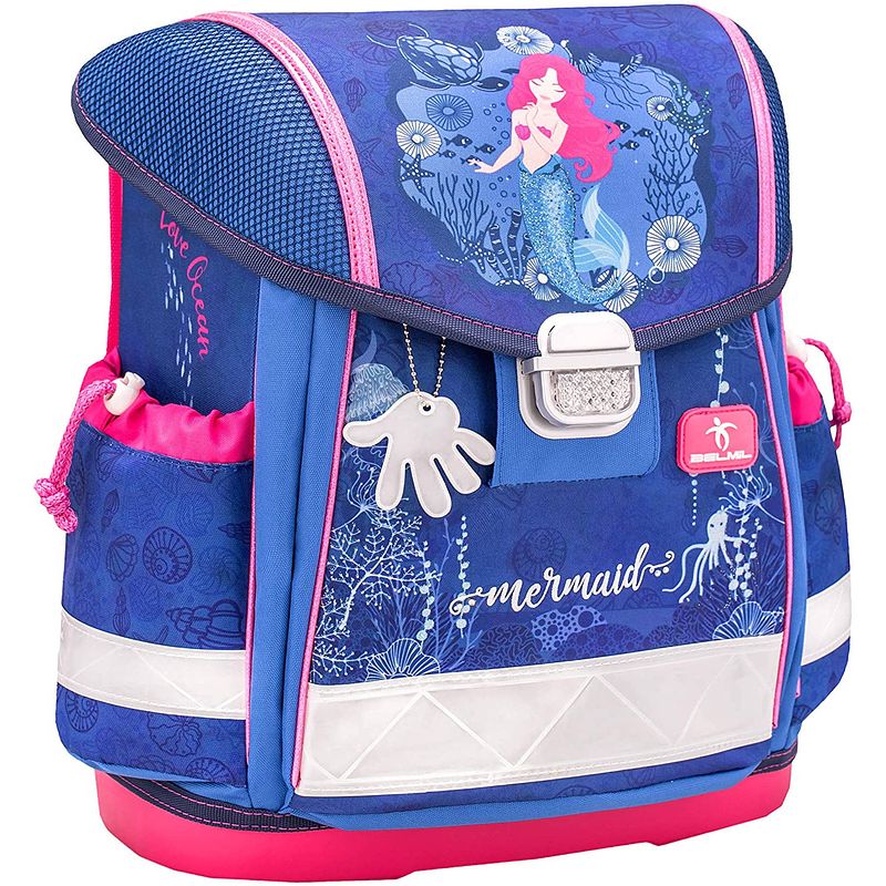 Foto van Belmil schooltas mermaid meisjes 32 x 19 x 36 cm blauw/roze