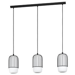 Foto van Eglo muleges hanglamp - e27 - 96 cm - zwart/wit