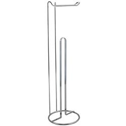 Foto van Msv wc/toiletrolhouder reservoir - metaal - zilver - 54 cm - voor 4/5 rollen - toiletrolhouders