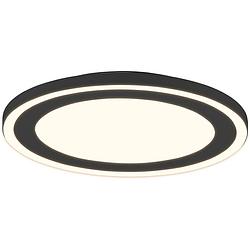 Foto van Led plafondlamp - plafondverlichting - trion coman - 24.5w - warm wit 3000k - rond - mat zwart - kunststof