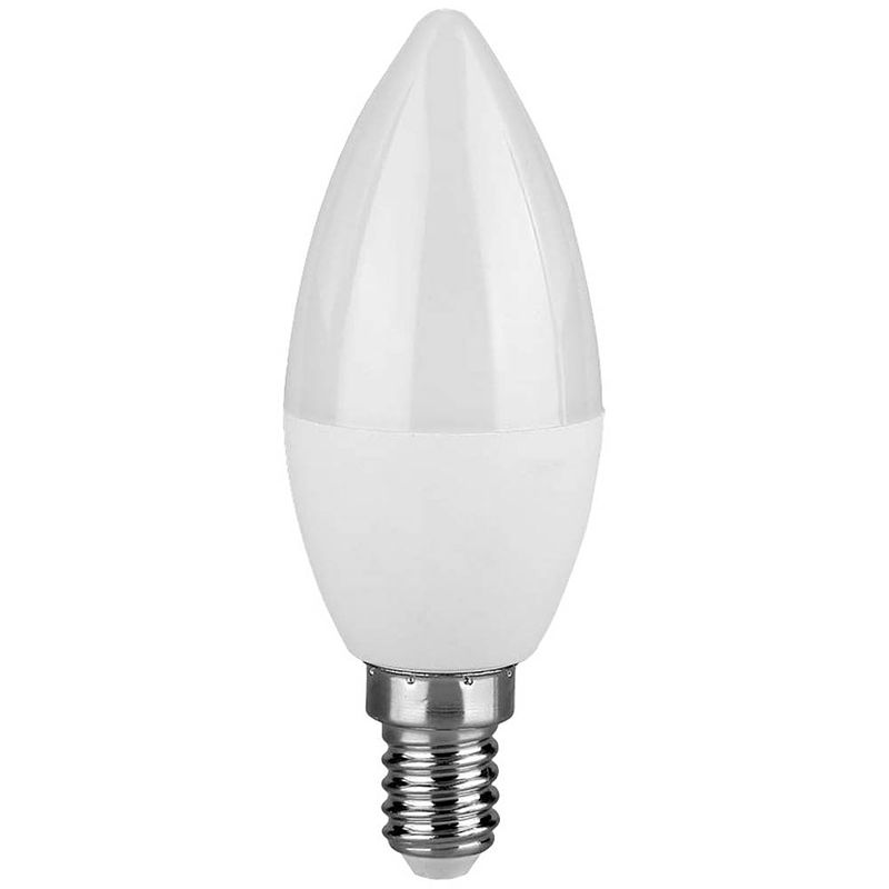 Foto van V-tac 2142581 led-lamp energielabel f (a - g) e14 kaars 4.50 w daglichtwit (ø x h) 36.5 mm x 100 mm 1 stuk(s)