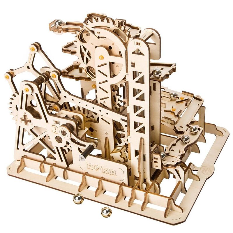 Foto van Robotime 3d-puzzel knikkerbaan hout bruin 227-delig