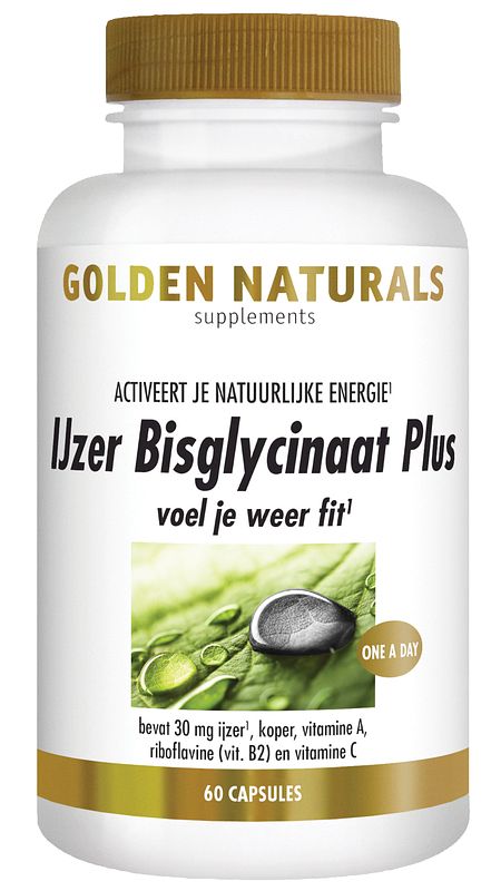 Foto van Golden naturals ijzer bisglycinaat plus capsules