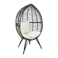 Foto van Egg chair zwart - 90x64x155 cm