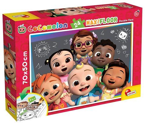 Foto van Cocomelon vloerpuzzel - samen leren - 24 stukjes . puzzel en kleurplaat . formaat 70ã50 - puzzel;puzzel (8008324090990)