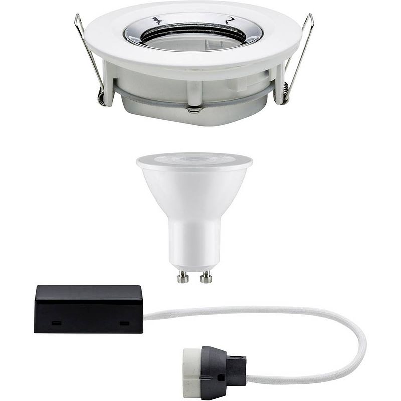 Foto van Paulmann nova inbouwlamp voor badkamer led gu10 7 w ip65 wit (mat), chroom