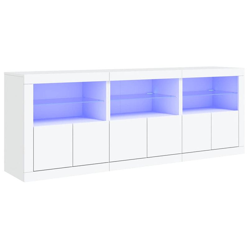 Foto van Vidaxl dressoir met led-verlichting 181,5x37x67 cm wit