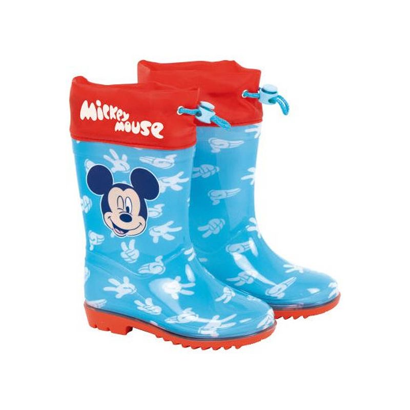 Foto van Regenlaarzen mickey today junior pvc/textiel lichtblauw/rood maat 24