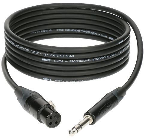 Foto van Klotz m1fs1b0100 microfoonkabel 3p xlr female - 3p 6.35 mm jack 1 m