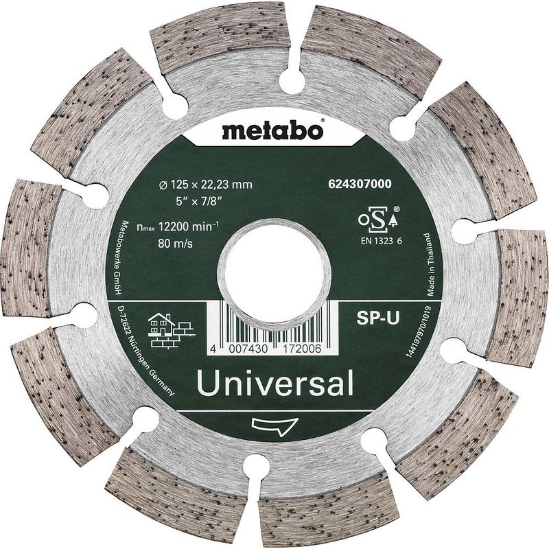 Foto van Metabo 624296000 diamanten doorslijpschijf diameter 125 mm 1 stuk(s)