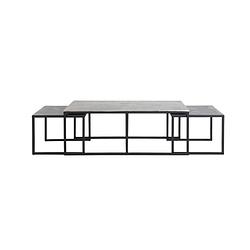 Foto van Light & living - salontafel kumalu set van 3 - 120x60x45cm - zilver