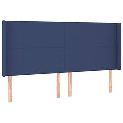 Foto van Vidaxl hoofdbord met randen 183x16x118/128 cm stof blauw