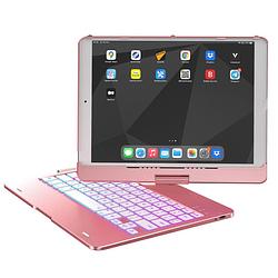 Foto van Accezz 360 slim keyboard bookcase ipad 9(2021)10.2 inch/ipad 8(2020)10.2 inch/ipad 7(2019)10.2 inch telefoonhoesje goud