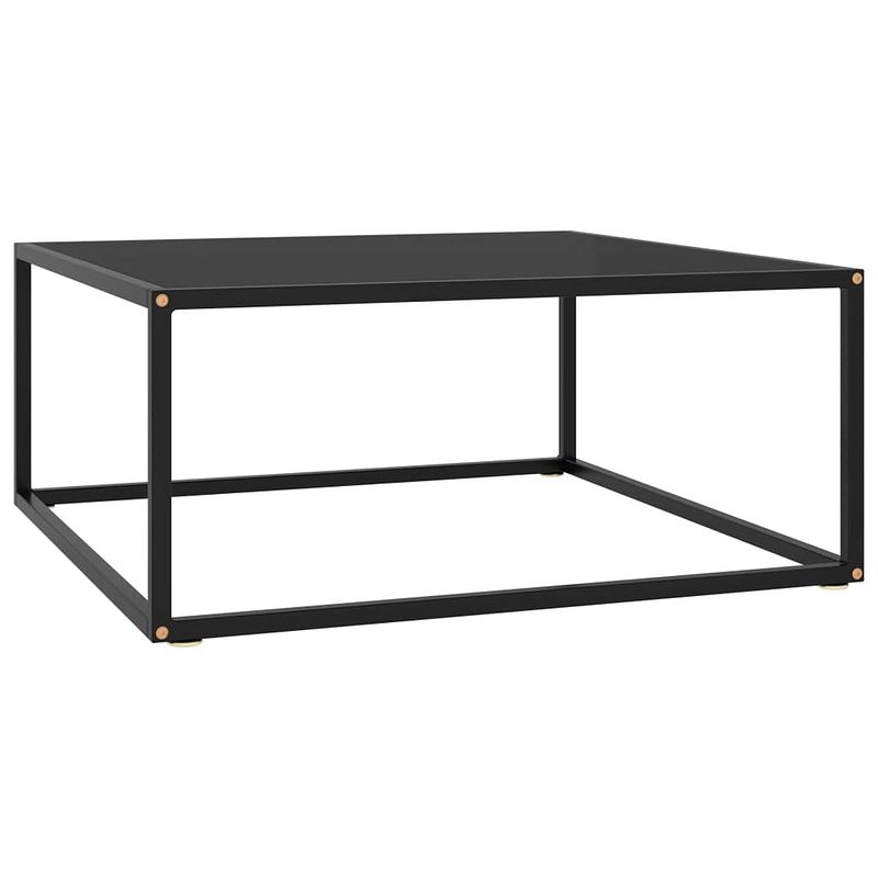 Foto van Vidaxl salontafel met zwart glas 80x80x35 cm zwart