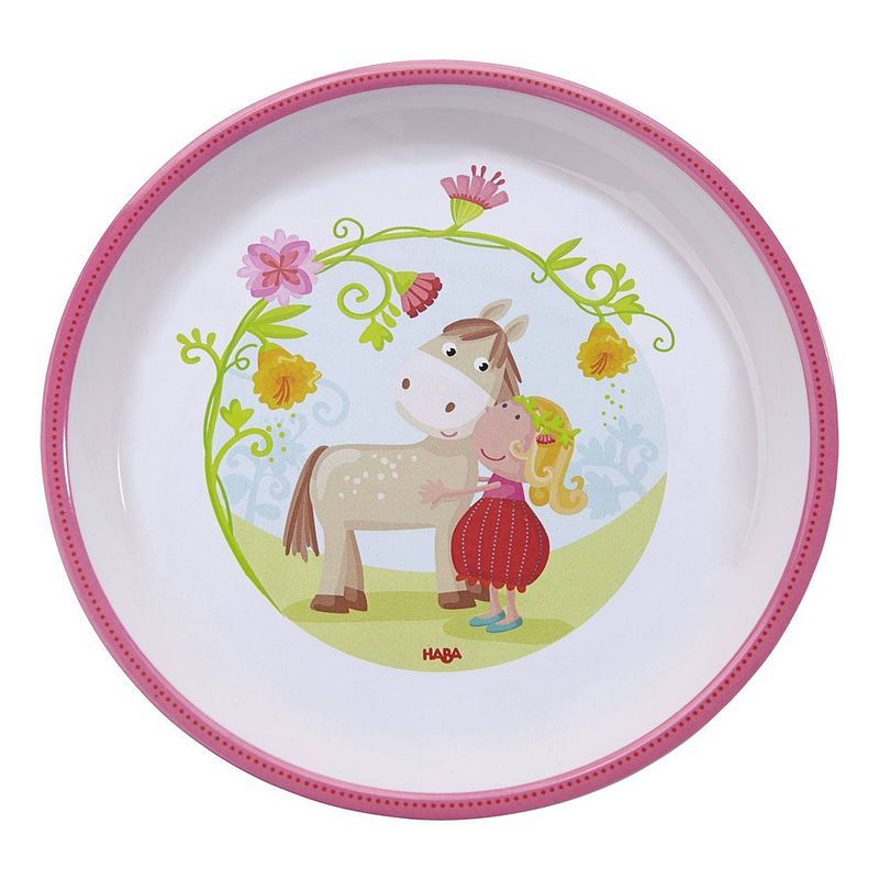 Foto van Haba bord vicki & pirli 18 cm wit/roze