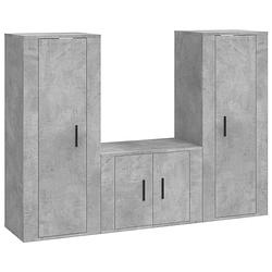 Foto van Vidaxl 3-delige tv-meubelset bewerkt hout betongrijs