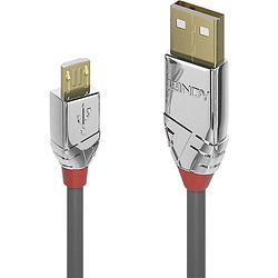 Foto van Lindy usb-kabel usb 2.0 usb-a stekker, usb-micro-b stekker 1.00 m grijs 36651