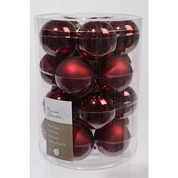 Foto van 3 stuks 20 kerstballen ossenbloed glans 60 mm