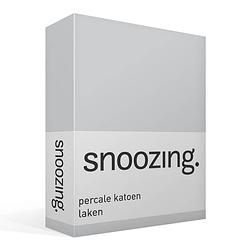 Foto van Snoozing - laken - eenpersoons - percale katoen - 150x260 - grijs