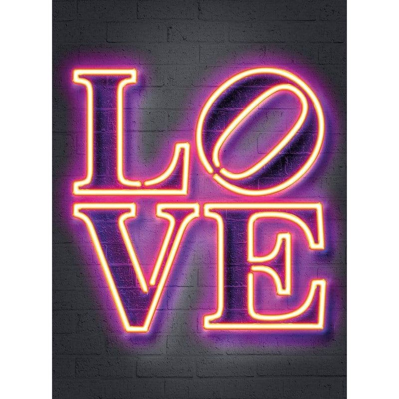 Foto van Wizard+genius neon tube love vlies fotobehang 192x260cm 4-banen