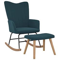 Foto van Vidaxl schommelstoel met voetenbank fluweel blauw