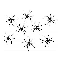 Foto van Halloween chaks nep spinnen/spinnetjes 4 cm - zwart - 24x - horror/halloween thema decoratie beestjes - feestdecoratievo
