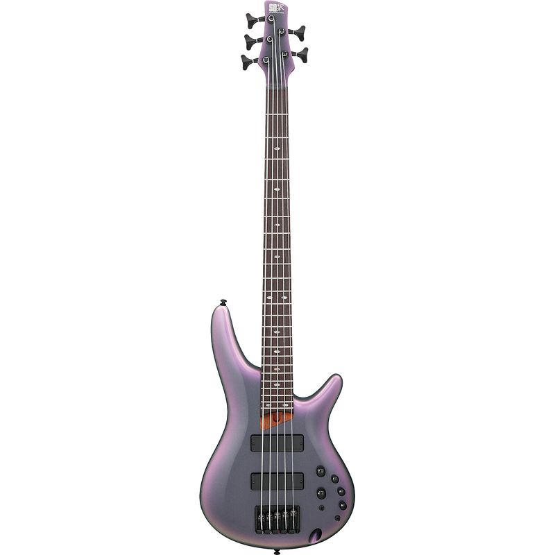 Foto van Ibanez sr505e soundgear black aurora burst 5-snarige elektrische basgitaar