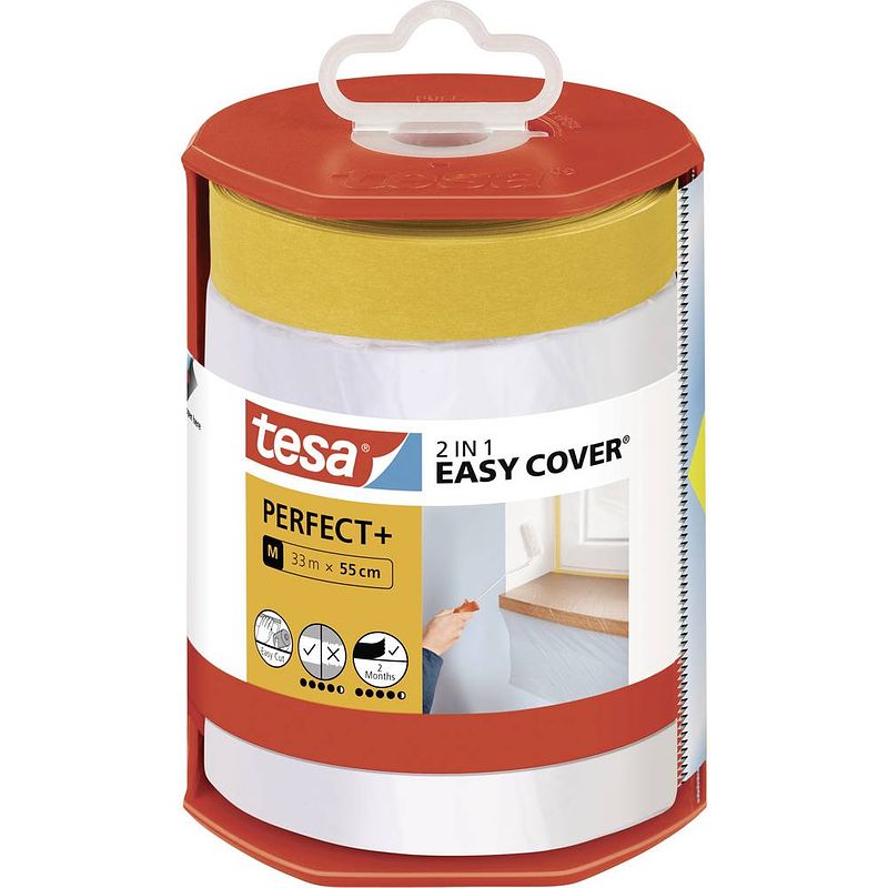 Foto van Tesa easy cover perfect+ 56570-00000-00 afdekfolie geel, transparant (l x b) 33 m x 550 mm 1 stuk(s)