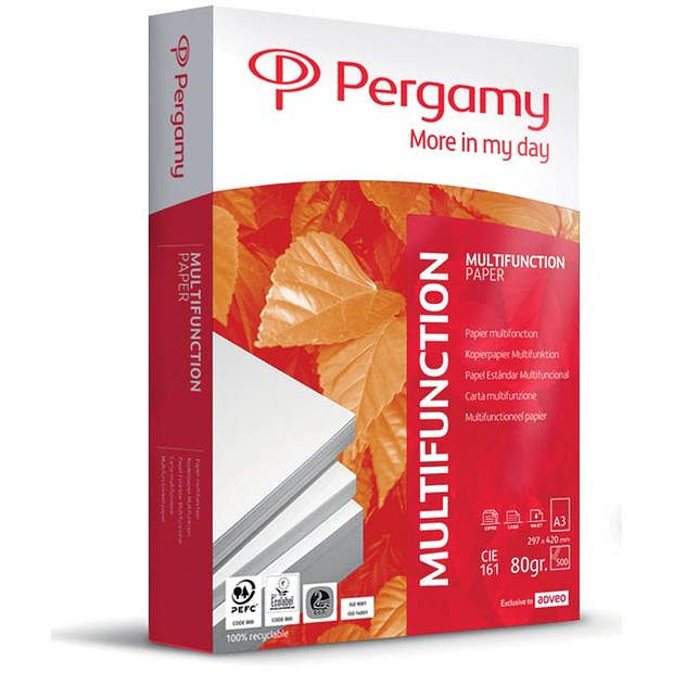 Foto van Pergamy multifunction printpapier ft a3, 80 g, pak van 500 vel 5 stuks