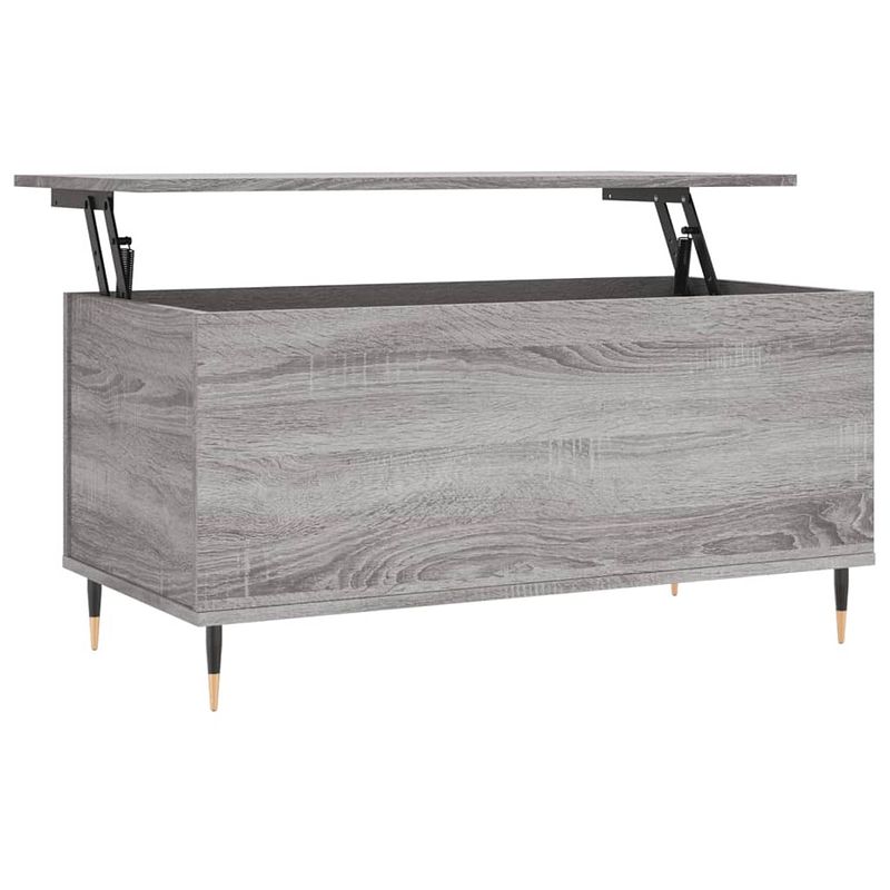 Foto van Vidaxl salontafel 90x44,5x45 cm bewerkt hout grijs sonoma eikenkleurig