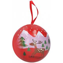 Foto van Christmas gifts kerstballen landschap 7 cm rood