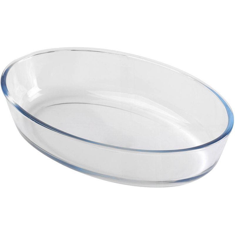 Foto van Chef traiteur ovenschaal van borosilicaat glas - ovaal - 2.4 liter - 31 x 21 x 7 cm - ovenschalen