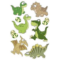 Foto van 9x dinosaurus dieren stickers met 3d effect met wiebeloogjes - stickers