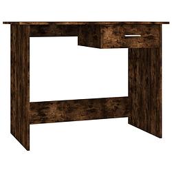 Foto van The living store bureau gerookt eiken - 100 x 50 x 76 cm - opbergruimte - multifunctioneel