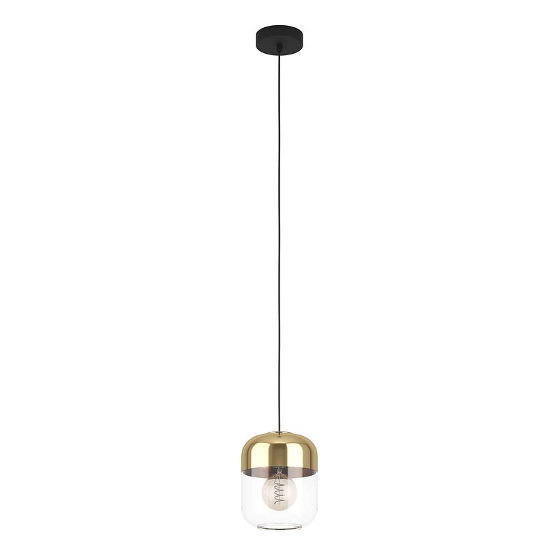 Foto van Eglo maryvilla hanglamp - e27 - ø 17 cm - goud/zwart