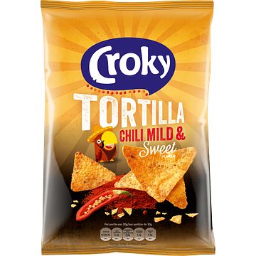 Foto van Croky tortilla chili mild & sweet flavour 170 g bij jumbo