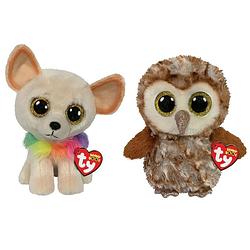 Foto van Ty - knuffel - beanie buddy - chewey chihuahua & percy owl