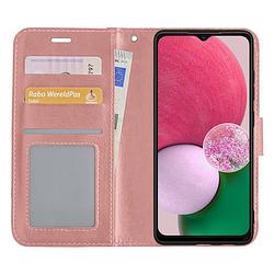 Foto van Basey samsung galaxy a13 4g hoesje book case kunstleer cover hoes - rose goud