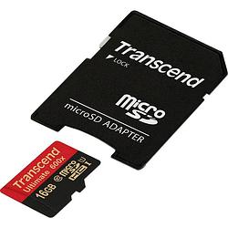 Foto van Transcend ultimate (600x) microsdhc-kaart 16 gb class 10, uhs-i incl. sd-adapter