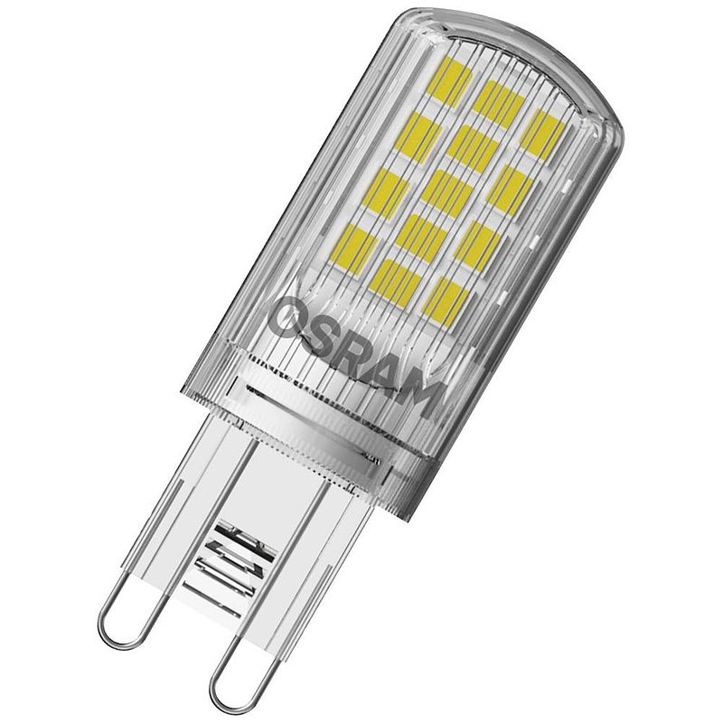 Foto van Osram 4058075758087 led-lamp energielabel e (a - g) g9 speciale vorm 4.2 w = 40 w warmwit (ø x h) 19 mm x 19 mm 5 stuk(s)